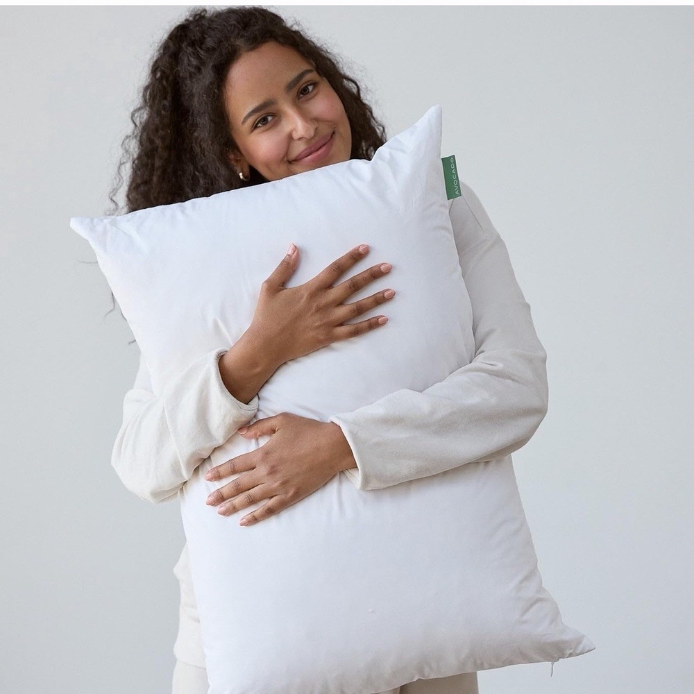 Avocado 100% Certified Organic Bed Pillow with Organic Cotton Shell Queen